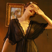 Load image into Gallery viewer, Oversize Ladies Lingerie Deep V Lace Temptation Maid Uniform Mesh Loose Night Dress Nighties Nightgown Summer Women Sleepwear