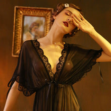 Load image into Gallery viewer, Oversize Ladies Lingerie Deep V Lace Temptation Maid Uniform Mesh Loose Night Dress Nighties Nightgown Summer Women Sleepwear