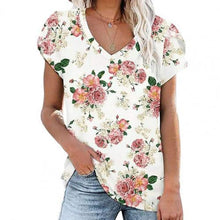 Load image into Gallery viewer, Oversize Women T Shirt Summer Short Sleeve V-Neck Casual Streetwear Tops Plus Size Ladies 3D Floral Printed Tee 2021