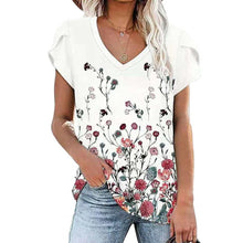 Load image into Gallery viewer, Oversize Women T Shirt Summer Short Sleeve V-Neck Casual Streetwear Tops Plus Size Ladies 3D Floral Printed Tee 2021