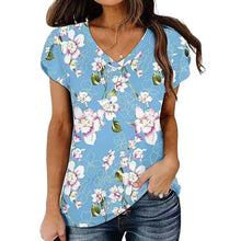 Load image into Gallery viewer, Oversize Women T Shirt Summer Short Sleeve V-Neck Casual Streetwear Tops Plus Size Ladies 3D Floral Printed Tee 2021