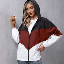 Load image into Gallery viewer, Oversized Jackets Coat Women 2021 Autumn Chic Hooded Coat Patchwork Lightweight Waterproof Raincoat Outdoor Windbreaker Female