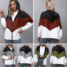Load image into Gallery viewer, Oversized Jackets Coat Women 2021 Autumn Chic Hooded Coat Patchwork Lightweight Waterproof Raincoat Outdoor Windbreaker Female