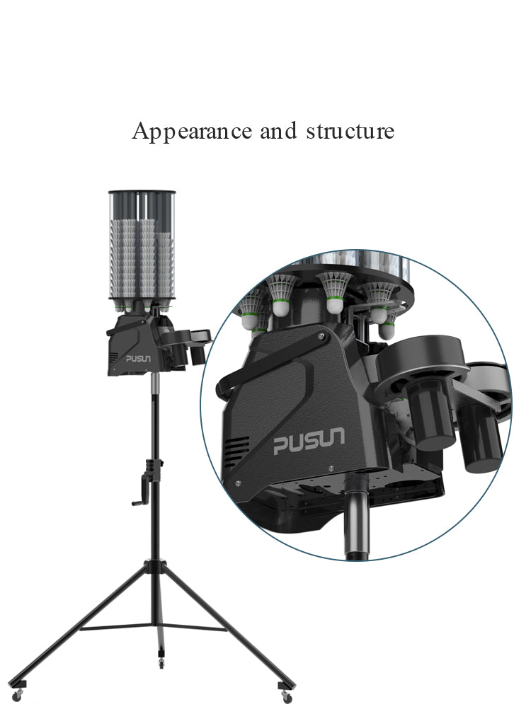 Free shipping osherhome Badminton Training Machine Automatic Badminton Serve Equipment Practice Device Intermediate Solo Trainer Shuttlecocks Feeder Shooter wit