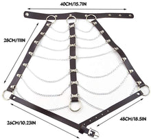 Load image into Gallery viewer, PU Leather Harness Goth Punk Bra Chains Chains Bondage Halterneck Beach Collar Gothic Waist Shoulder Body Necklace for Women
