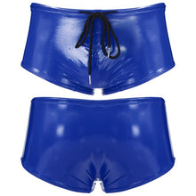 Load image into Gallery viewer, PU Leather Swim Boxer Shorts Sexy Bikini Swimwear Men Bathing Beach Swimming Surf Trunks Shorts Swimsuit Hombre Male Underwear