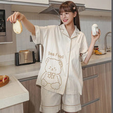 Load image into Gallery viewer, Pajama Set Woman 2 Pieces Summer New Sleepwear Ladies Casual Loose Small Fresh Wind Short-Sleeved Shorts Fashion Homewear