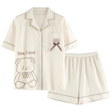 Load image into Gallery viewer, Pajama Set Woman 2 Pieces Summer New Sleepwear Ladies Casual Loose Small Fresh Wind Short-Sleeved Shorts Fashion Homewear