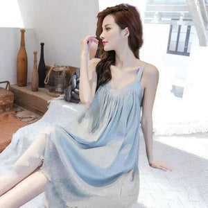 Pajama Set Woman 2 Pieces Summer Sexy Kawaii Clothes Ladies Silk Sleepwear Mesh Yarn Loose Can Be Worn Outside Summer Nightdress