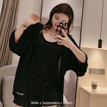 Load image into Gallery viewer, Pajama Set Woman 3 Pieces Sexy Suspenders Loose Shorts Sleepwear Women&#39;S Spring And Summer  New Japanese Long-Sleeve Nightgown