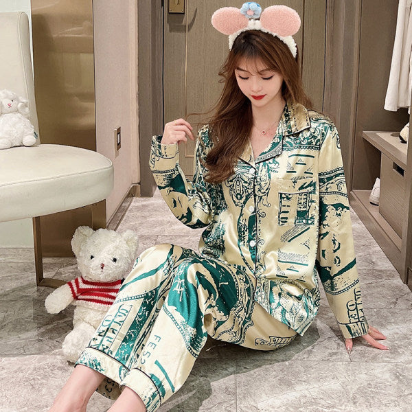 Pajama Set Women Silk Sleepwear Set Sleep Tops Satin Pajamas Two Piece Set Summer Pj Sets for Women Lounge Sets Lingere
