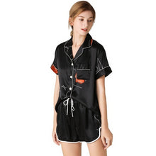 Load image into Gallery viewer, Pajama Sets Summer Silk Sleepwear Set Two Piece Suit Sleepwear Women Pajamas Home Clothes Printing Nightwear Nightgown Nightie
