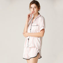 Load image into Gallery viewer, Pajama Sets Summer Sleepwear Women Pajamas Silk Sleepwear Set Printing Nightwear Two Piece Suit Home Clothes Nightgown Nightie
