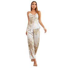 Load image into Gallery viewer, Pajama Sets Women Pajamas for Women Two Piece Set Summer Sleepwear Silk Sleepwear Set Printing Nightwear Home Clothes Nightgown
