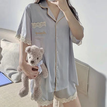 Load image into Gallery viewer, Pajamas For Women Silk Pyama Woman Set Summer Thin Section Suitable For Going Out Satin Home Dress Women&#39;S 2 Piece Set