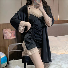 Load image into Gallery viewer, Pajamas For Women Suspenders Lace Nightdress Women&#39;S Summer Thin Section Sexy Lingerie Silk Pajamas Homewear Women&#39;S 2 Piece Set