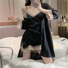 Load image into Gallery viewer, Pajamas For Women Suspenders Lace Nightdress Women&#39;S Summer Thin Section Sexy Lingerie Silk Pajamas Homewear Women&#39;S 2 Piece Set