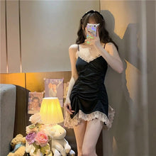 Load image into Gallery viewer, Pajamas For Women Suspenders Lace Nightdress Women&#39;S Summer Thin Section Sexy Lingerie Silk Pajamas Homewear Women&#39;S 2 Piece Set