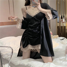 Load image into Gallery viewer, Pajamas For Women Suspenders Lace Nightdress Women&#39;S Summer Thin Section Sexy Lingerie Silk Pajamas Homewear Women&#39;S 2 Piece Set
