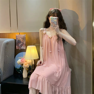Pajamas Set Woman 2 Pieces Cute Star Suspenders Sleepwear Summer Pure Desire Wind Mesh Night Dress Home Wear Suit Female