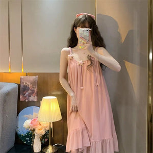Pajamas Set Woman 2 Pieces Cute Star Suspenders Sleepwear Summer Pure Desire Wind Mesh Night Dress Home Wear Suit Female