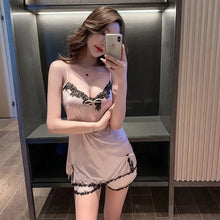 Load image into Gallery viewer, Pajamas Women&#39;S Summer Silk Pajamas Sling Thin Section Sexy Charming Shorts Women&#39;S 2 Piece Set Summer Home Clothes