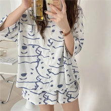Load image into Gallery viewer, Pajamas Women Summer Bear Print Thin Can Be Worn Outside Cardigan Home Service Suit Two-Piece Set  Japanese Style Kawaii