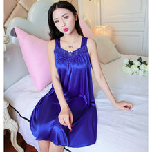 Load image into Gallery viewer, Pajamas Women Summer Nightdress Ice Silk Loose Large Size Silk Thin Sexy Home Service One Size