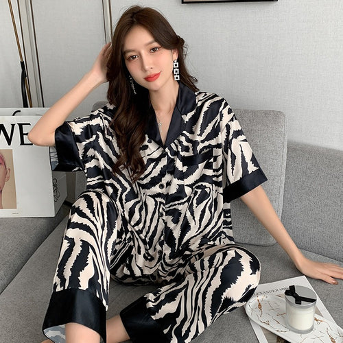 Pajamas for Women Plus Size Lingere Sexy Pajamas Sleep Tops Silk Sleepwear Set Pajama Set Sexy Pjs Two Piece Set Summer