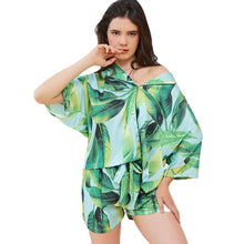 Load image into Gallery viewer, Pajamas for Women Sleepwear Sleep Tops Plus Size Lingere Two Piece Set Summer Lounge Wear Printing Sexy Pjs Bedroom Set