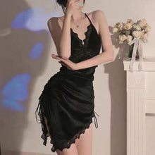 Load image into Gallery viewer, Palace Style Sexy Sleepwear Velvet Beauty Back Strap Nightdress Lace Backless Bandage Night Dress Women Nightgowns Sleep Tops
