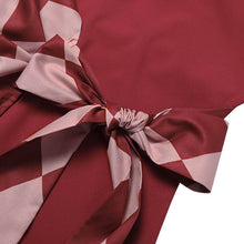 Load image into Gallery viewer, Party Shirts 2022 VONDA Women Long Sleeve Deep V Neck Blouse Casual Belted Plaid Tops Spring Office Ladies Blusas Femininas