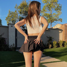Load image into Gallery viewer, Pastel High Waist Micro Rock Punk Style E-girl Aesthetics Patchwork A-line Black Skorts Cute Streetwear Y2K Short Bottoms
