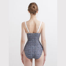 Load image into Gallery viewer, Patchwork One Piece Bathsuit Holiday Beach Swimwear Adjustable Straps Swimsuit Push Up Padded Monokini Trikini Monokini Women