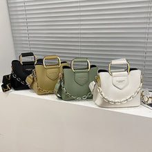 Load image into Gallery viewer, Pequeno couro do plutônio bolsa de ombro crossbody com alça curta para as mulheres  hit inverno moda casual bolsas e bolsas