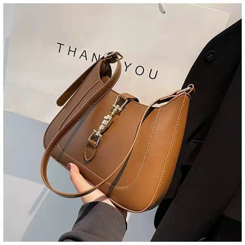 Personalized lock 2021 new fashion retro messenger bag ladies underarm commuter big bag