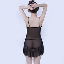 Load image into Gallery viewer, Perspective Sleeveless Porn Sleepwear See Through Lace Temptation Nightdress Sexy Women Nightgowns Spaghetti Strap Sleepshirts