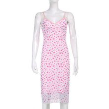 Load image into Gallery viewer, Pink Floral Print Dress 2021 Sexy Spaghetti Long Boho Dress Bodycon Women Summer V Neck Lace Y2K Party Club Beach Dresses
