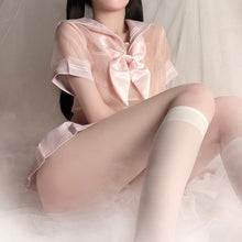 Load image into Gallery viewer, Pink Student Uniform Lolita Top Pleated Skirt Sexy Sailor Cosplay Costume Kawaii Shirt Miniskirt Panty Erotic Roleplay