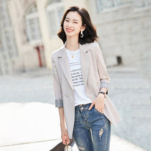 Load image into Gallery viewer, Pink Suits Jacket Women&#39;s Three-Quarter Sleeve Korean 2021 Summer New Temperament Leisure Thin Slim Fit Small Suit Blazer Femme