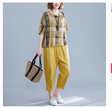 Plaid top 2 Piece Set Outfits for Women Fashion Matching Co-ord Set Plus Size and Pant Suits 2021 Summer Designer Clothing