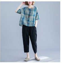 Load image into Gallery viewer, Plaid top 2 Piece Set Outfits for Women Fashion Matching Co-ord Set Plus Size and Pant Suits 2021 Summer Designer Clothing