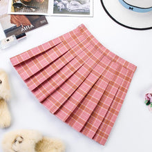 Load image into Gallery viewer, Plus Size Harajuku Short Skirt New Korean Plaid Skirt Women Zipper High Waist School Girl Pleated Plaid Skirt Sexy Mini Skirt