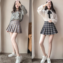 Load image into Gallery viewer, Plus Size Harajuku Short Skirt New Korean Plaid Skirt Women Zipper High Waist School Girl Pleated Plaid Skirt Sexy Mini Skirt