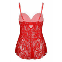 Load image into Gallery viewer, Plus Size Women Christmas Lingerie Dress Sling Underwear Sexy Tulle Lace Underwear Nightgown Sleepwear S-XXL