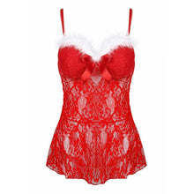 Load image into Gallery viewer, Plus Size Women Christmas Lingerie Dress Sling Underwear Sexy Tulle Lace Underwear Nightgown Sleepwear S-XXL