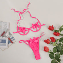 Load image into Gallery viewer, Plus Size Women&#39;s Underwear With Steel Ring Bra Thong Sexy Lingerie Transparent Lace Erotic Costumes Porno Sensual