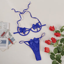 Load image into Gallery viewer, Plus Size Women&#39;s Underwear With Steel Ring Bra Thong Sexy Lingerie Transparent Lace Erotic Costumes Porno Sensual