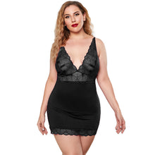 Load image into Gallery viewer, Plus Size XL-5XL Nightgown For Women Sexy Nightdress Lace Elastic Underwear Femme Sleepwear Summer V-neck Lingerie Slip Dress