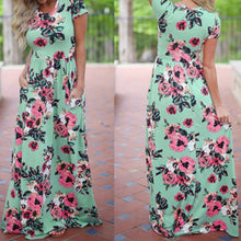 Load image into Gallery viewer, Pocket Tunic Maxi 2019 Summer Long Dress Floral Print Boho Beach Dress Women Evening Party Dress Sundress Vestidos De Festa XXL